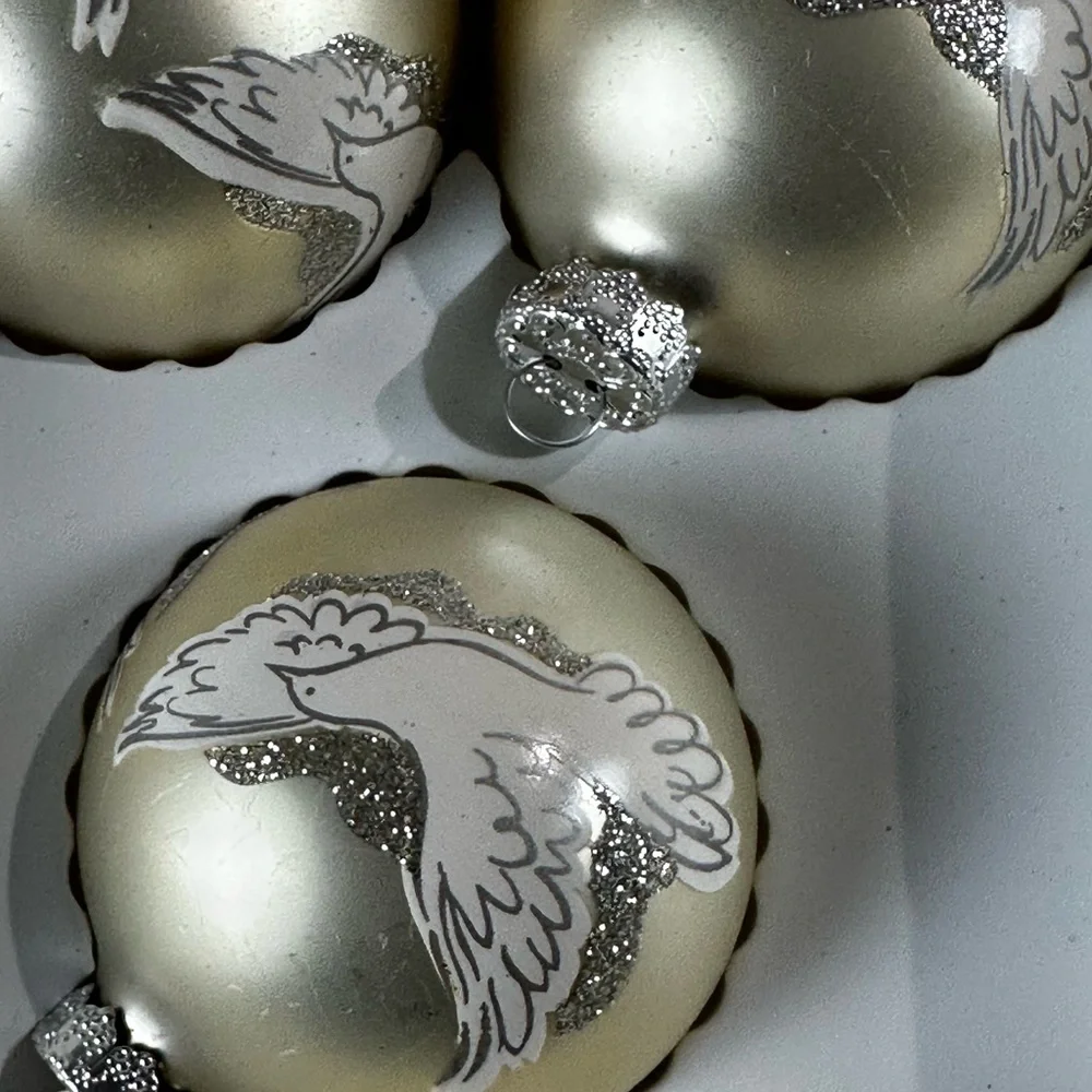 Target Silver and Gold Glass Ornaments Set Of Two